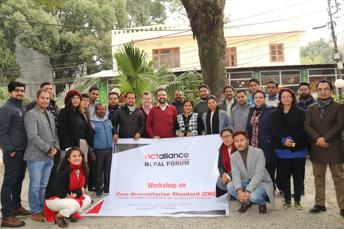 Group photo of workshop for ACT Forum Members in Nepal on CHS Implementation & Compliance. It was conducted in Dec 2019.