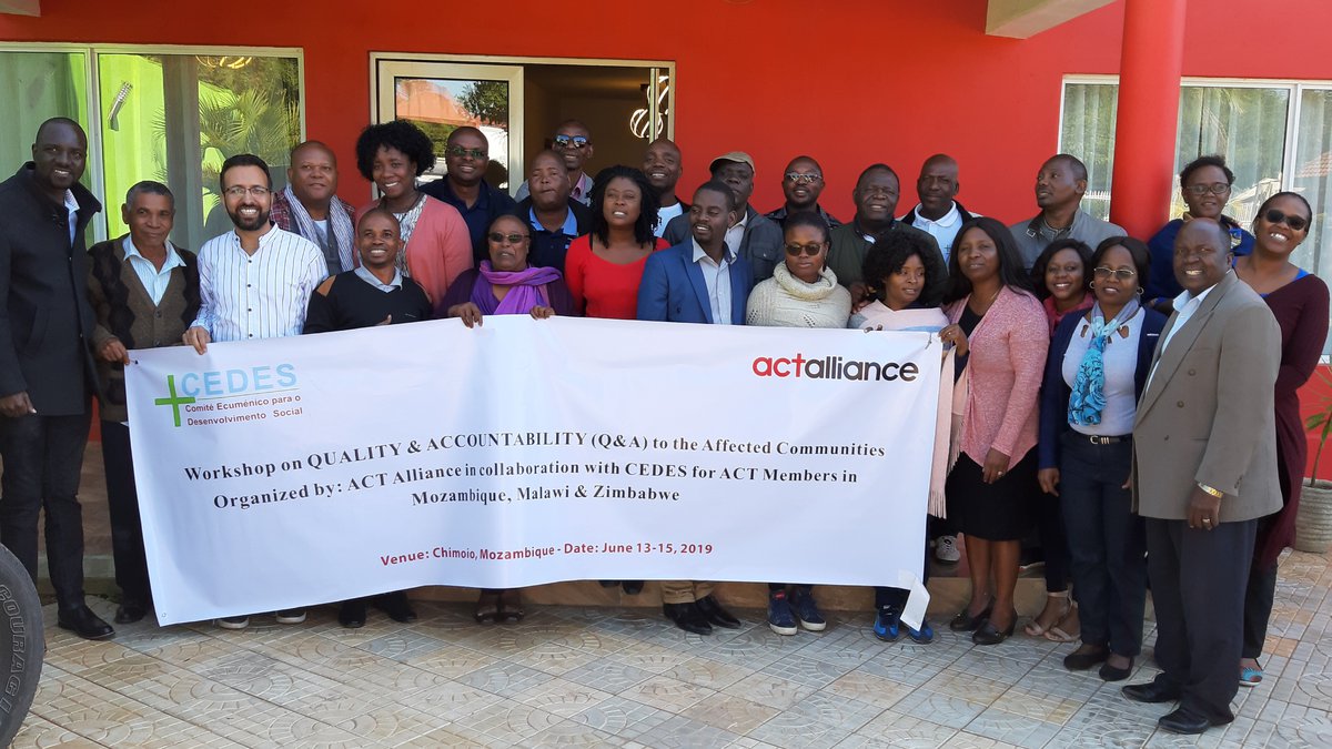 Its Group Photo of Regional Workshop on Quality & Accountability to support our members implementing the response to Cyclone IDAI, it was a capacity enhancement event at Mozambique in June 2019